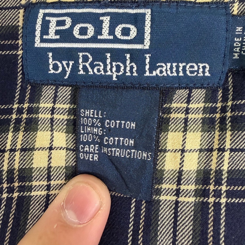 Polo Ralph Lauren Mens XL Harrington Jacket Tan Khaki Plaid Lined Cotton Twill - Picture 3 of 14